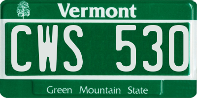VT license plate CWS530