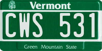 VT license plate CWS531