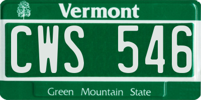 VT license plate CWS546