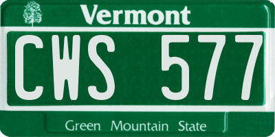 VT license plate CWS577