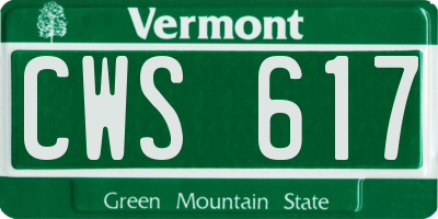 VT license plate CWS617