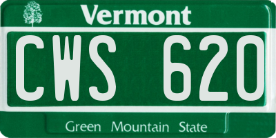 VT license plate CWS620