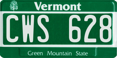 VT license plate CWS628