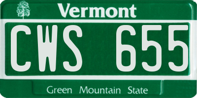 VT license plate CWS655