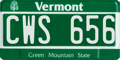 VT license plate CWS656