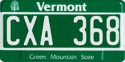 VT license plate CXA368