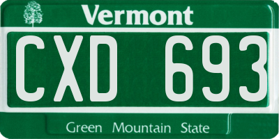 VT license plate CXD693