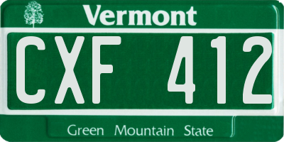 VT license plate CXF412