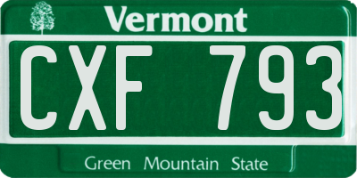VT license plate CXF793