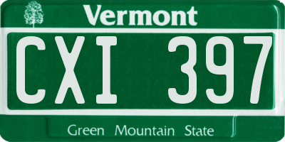 VT license plate CXI397