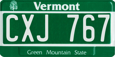 VT license plate CXJ767