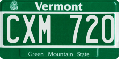 VT license plate CXM720