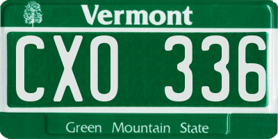 VT license plate CXO336