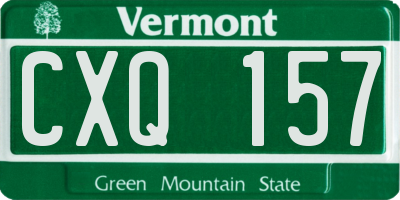 VT license plate CXQ157