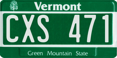 VT license plate CXS471