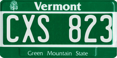 VT license plate CXS823