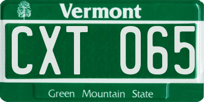 VT license plate CXT065