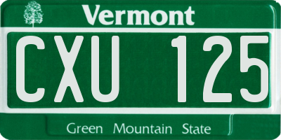 VT license plate CXU125