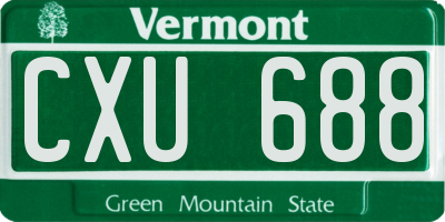 VT license plate CXU688