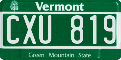 VT license plate CXU819