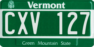 VT license plate CXV127