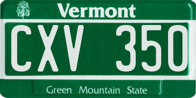 VT license plate CXV350