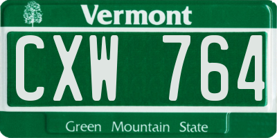 VT license plate CXW764