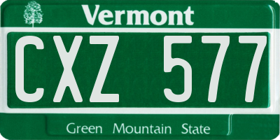 VT license plate CXZ577