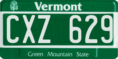 VT license plate CXZ629
