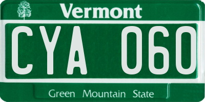 VT license plate CYA060