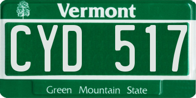 VT license plate CYD517