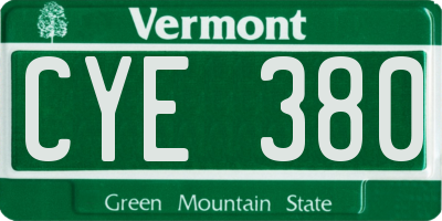 VT license plate CYE380