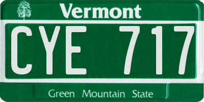 VT license plate CYE717