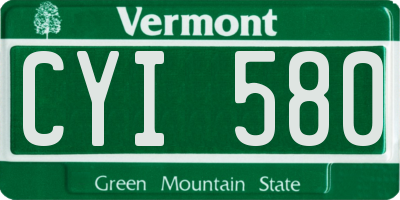 VT license plate CYI580