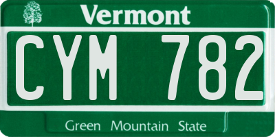 VT license plate CYM782