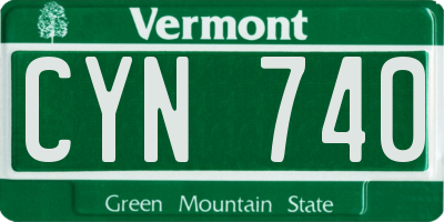 VT license plate CYN740