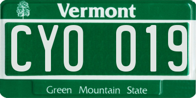 VT license plate CYO019