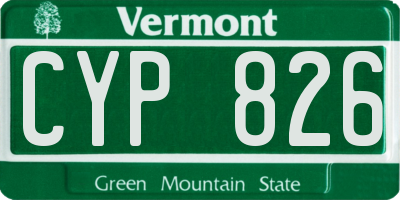 VT license plate CYP826