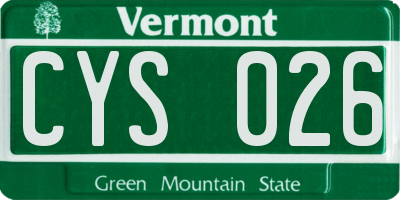 VT license plate CYS026