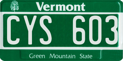 VT license plate CYS603