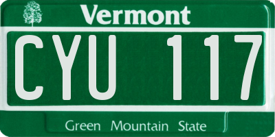 VT license plate CYU117