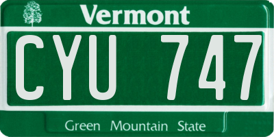 VT license plate CYU747