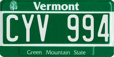 VT license plate CYV994