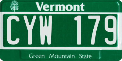 VT license plate CYW179