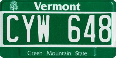 VT license plate CYW648