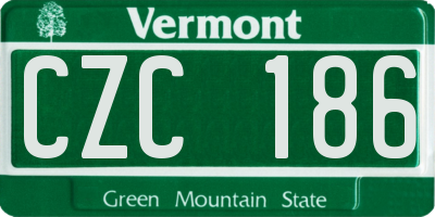VT license plate CZC186