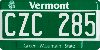 VT license plate CZC285