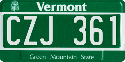 VT license plate CZJ361