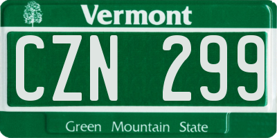 VT license plate CZN299