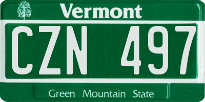 VT license plate CZN497
